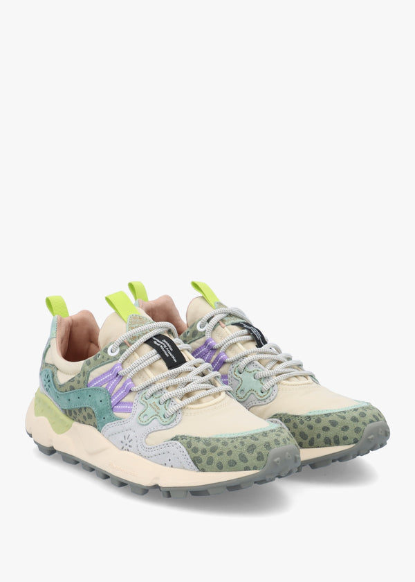 Women's Yamano 3 Taupe Green Bottle Suede Trainers