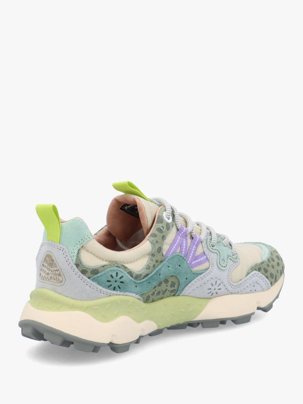 Women's Yamano 3 Taupe Green Bottle Suede Trainers