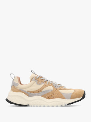 Men’s Wave Uni Beige Cream Light Grey Nylon & Suede Trainers