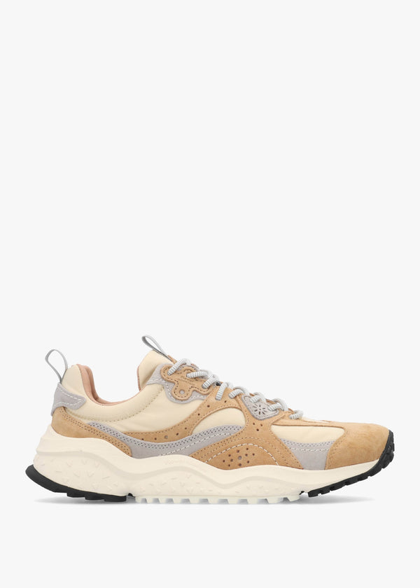 Men’s Wave Uni Beige Cream Light Grey Nylon & Suede Trainers