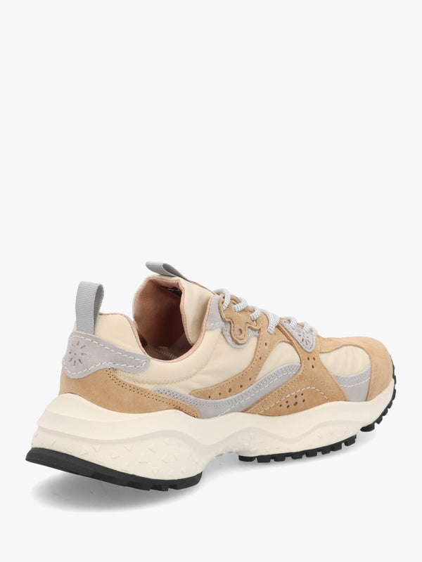 Men’s Wave Uni Beige Cream Light Grey Nylon & Suede Trainers