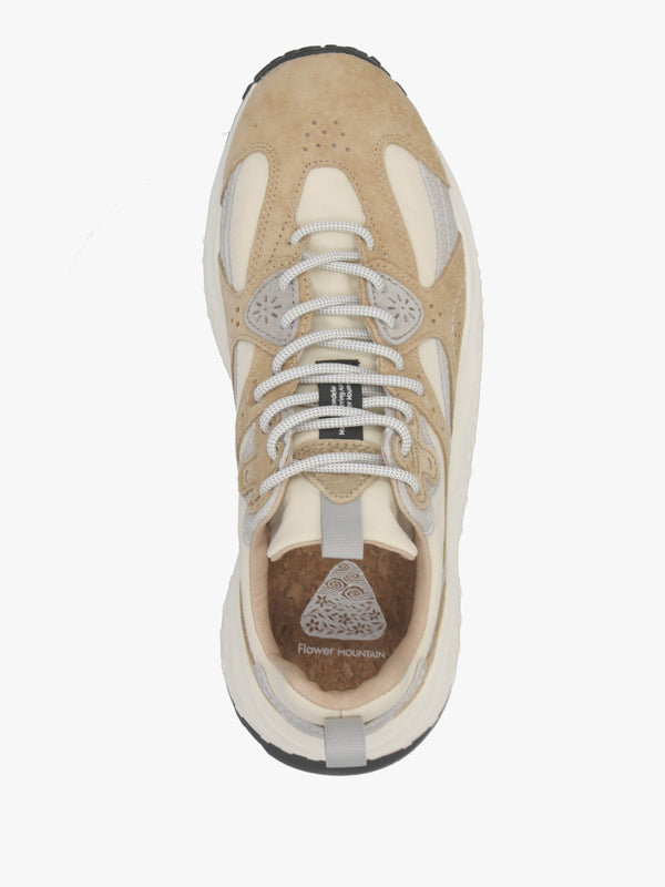 Men’s Wave Uni Beige Cream Light Grey Nylon & Suede Trainers
