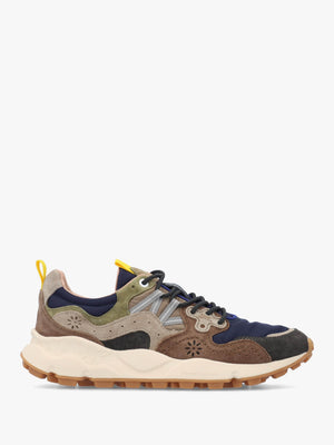 Men’s Yamano 3 Dark Grey Brown Nylon & Suede Trainers