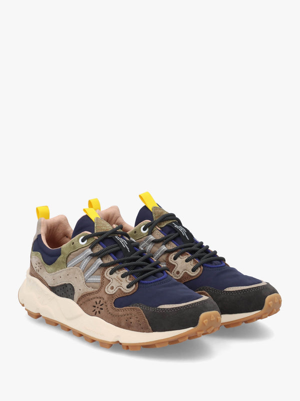 Men’s Yamano 3 Dark Grey Brown Nylon & Suede Trainers