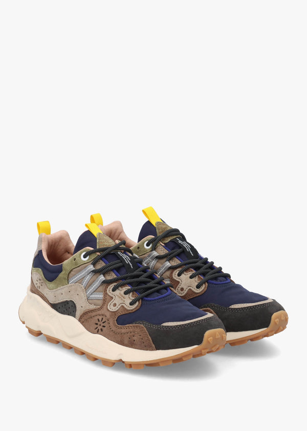 Men’s Yamano 3 Dark Grey Brown Nylon & Suede Trainers
