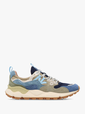 Men’s Yamano 3 Navy Blue Kaki Nylon & Suede Trainers