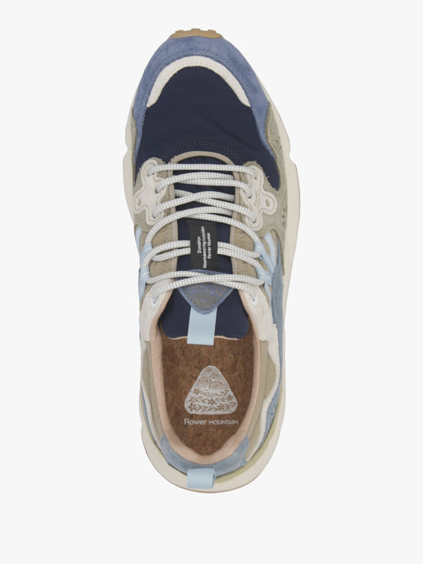 Men’s Yamano 3 Navy Blue Kaki Nylon & Suede Trainers