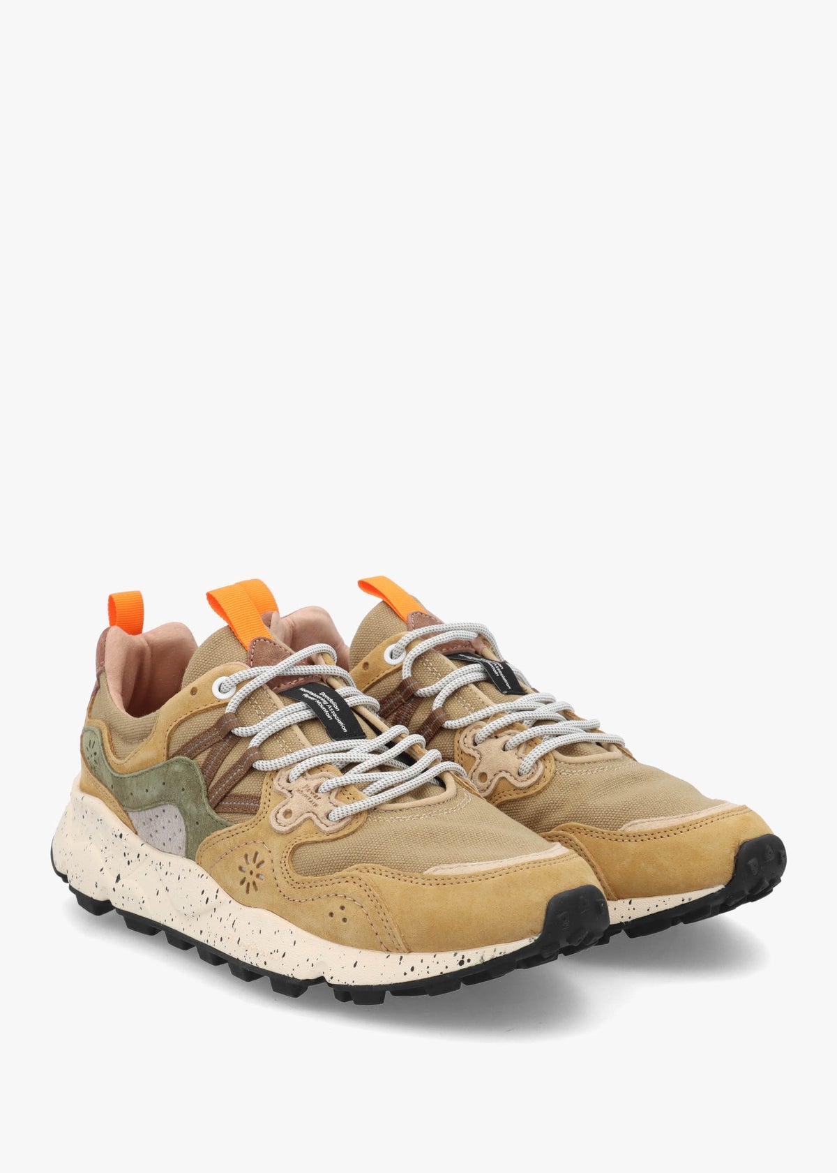Men’s Yamano 3 Kaki Military Canvas & Suede Trainers