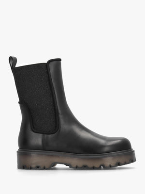 Ezzie Black Leather Tall Chelsea Boots