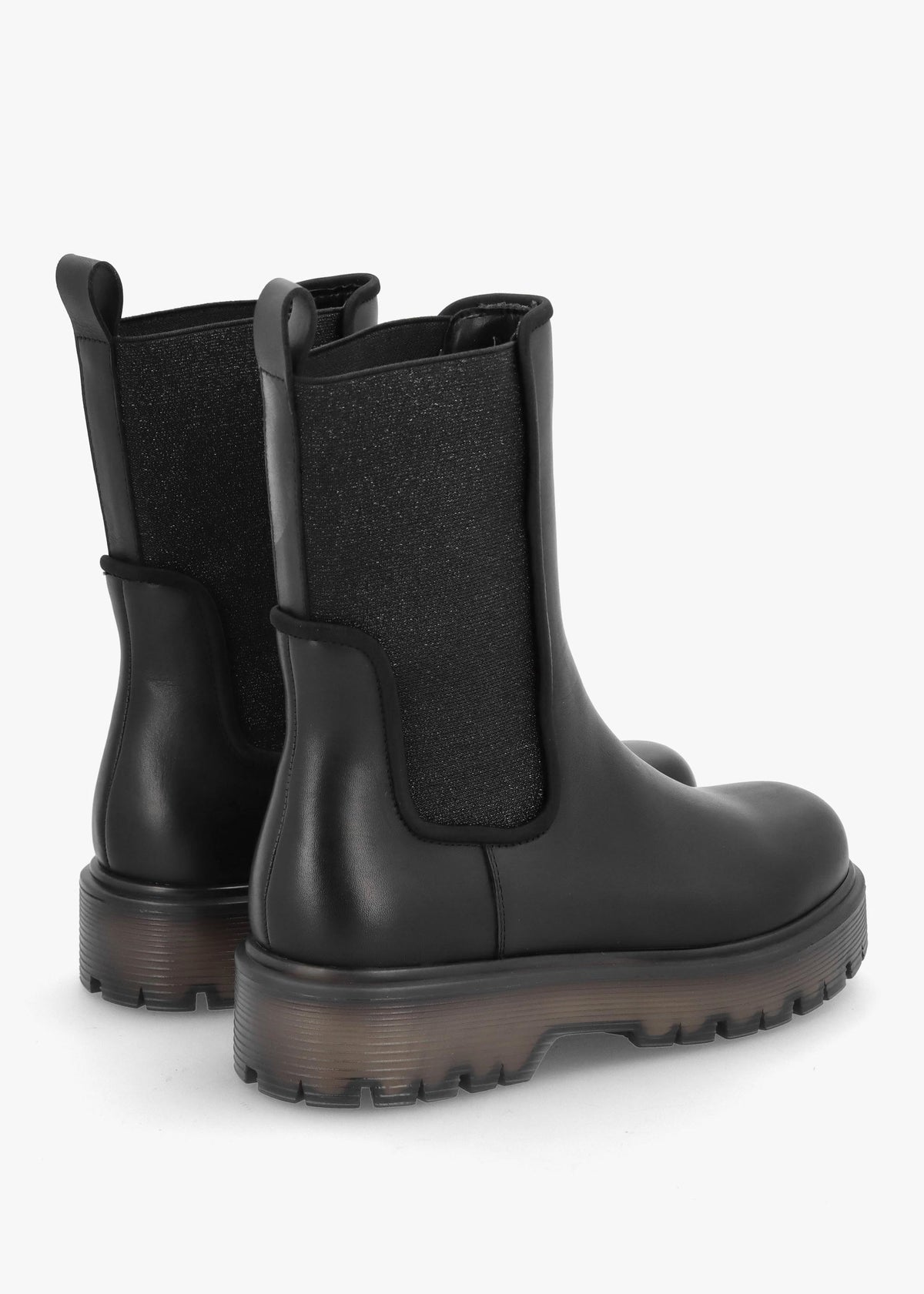 Ezzie Black Leather Tall Chelsea Boots