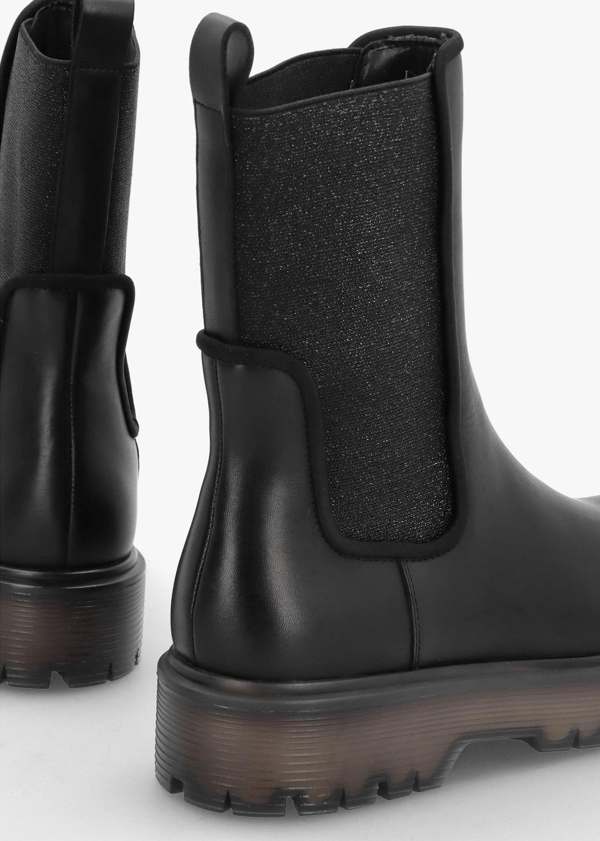 Ezzie Black Leather Tall Chelsea Boots