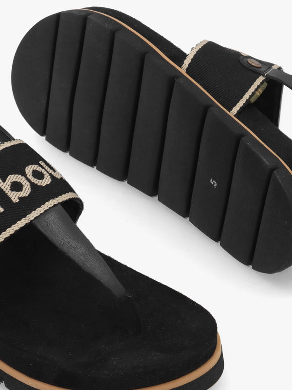 Lumley Black Toe Post Sandals