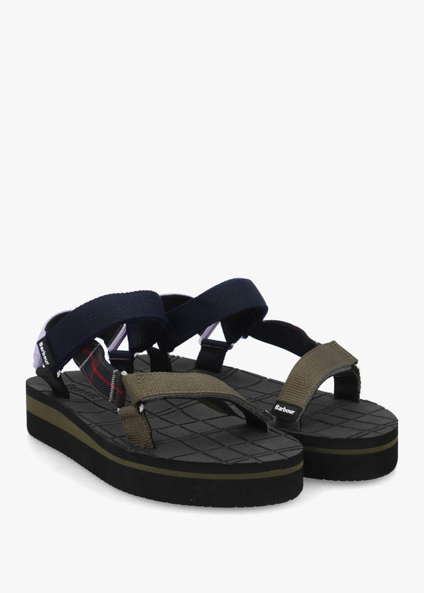 Mila Olive & Navy Sandals