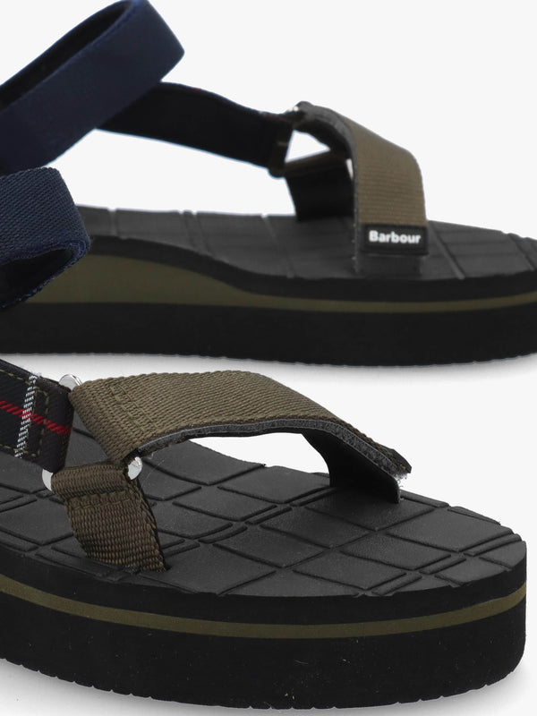 Mila Olive & Navy Sandals