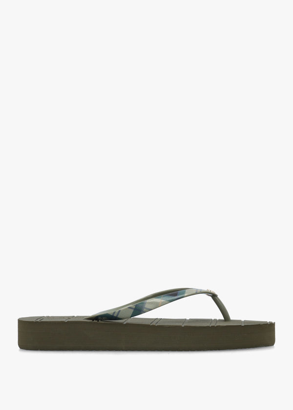 Tilda Olive Toe Post Flip Flops