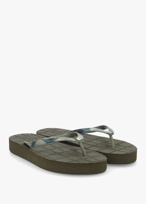 Tilda Olive Toe Post Flip Flops