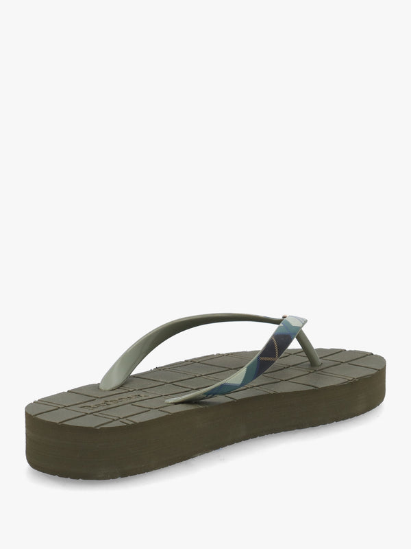 Tilda Olive Toe Post Flip Flops