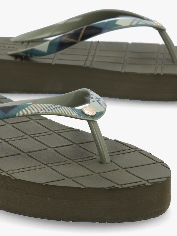 Tilda Olive Toe Post Flip Flops