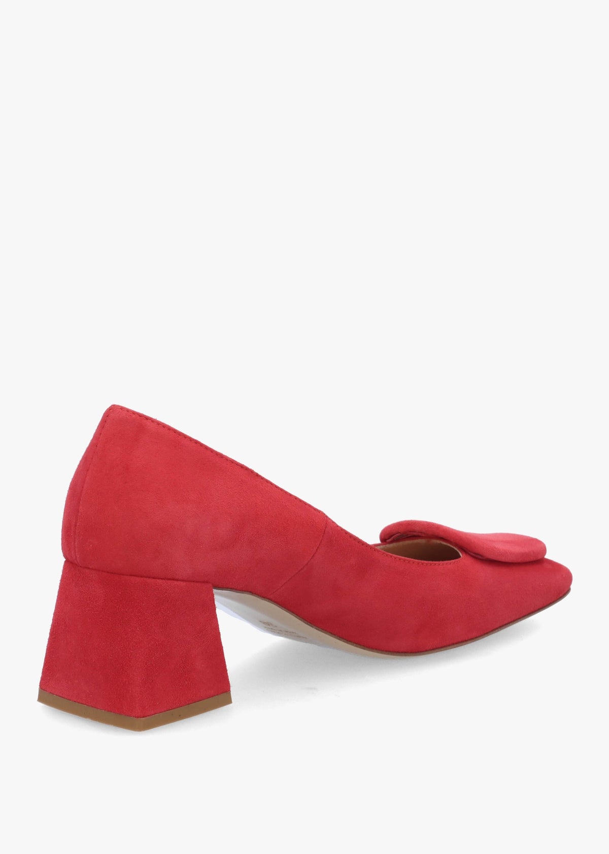 Nessie Red Suede Block Heel Court Shoes