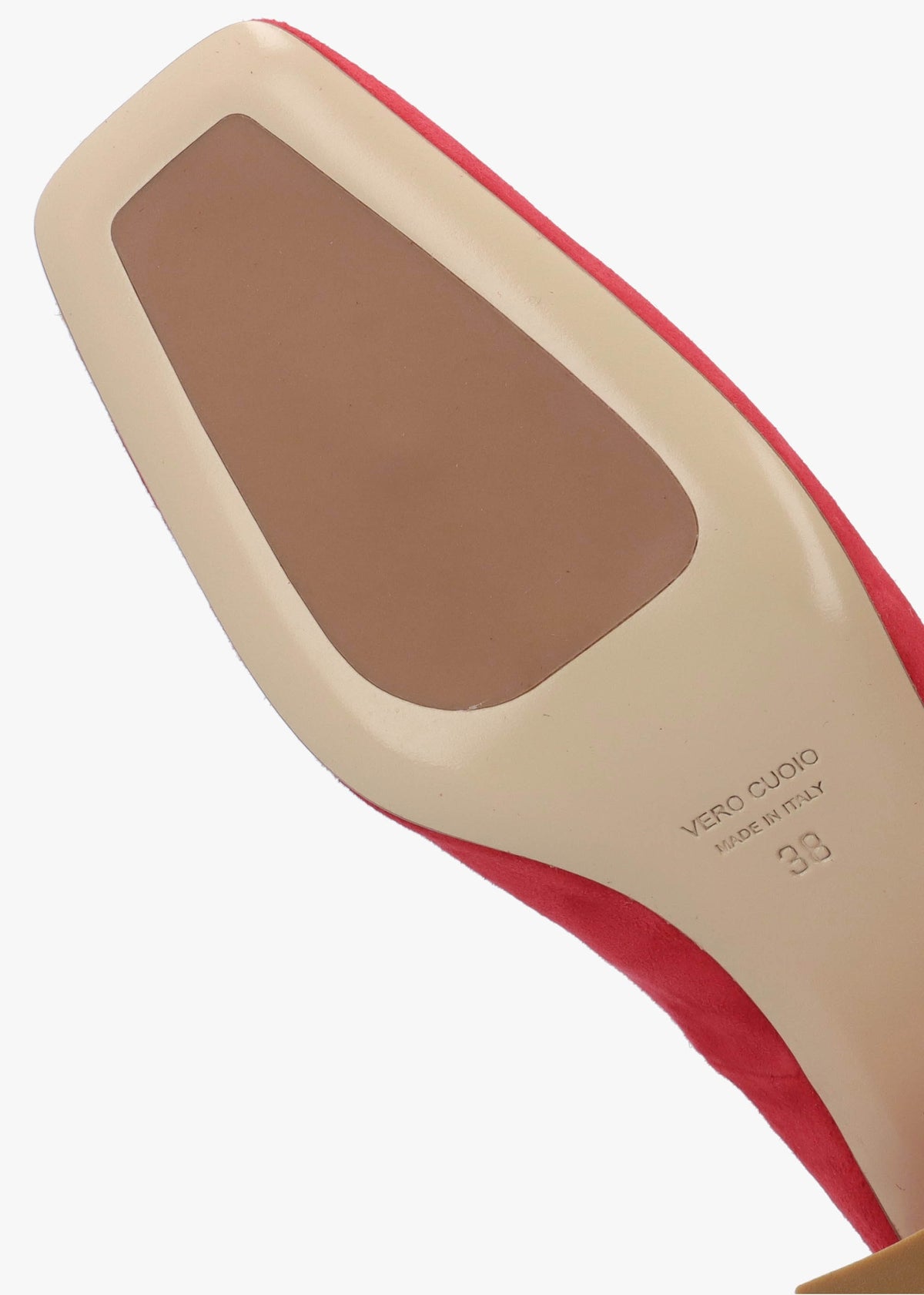 Nessie Red Suede Block Heel Court Shoes