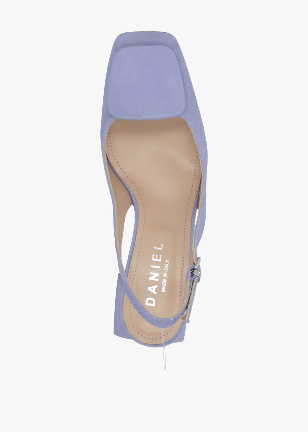 Nessie Blue Suede Block Heel Sling Backs