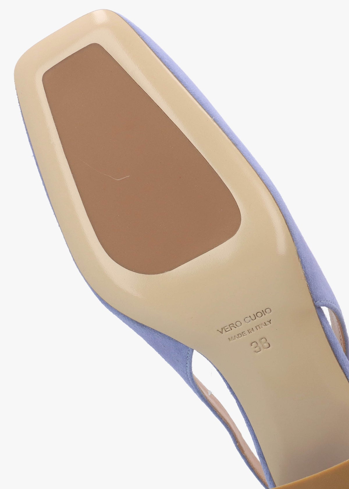 Nessie Blue Suede Block Heel Sling Backs