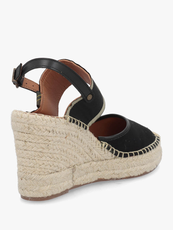 Lyndhurst Black Wedge Espadrilles