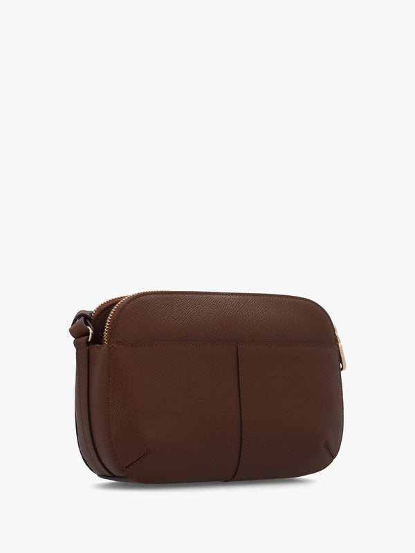 Dukes Place Medium Top Zip Chocolate Leather Cross-Body Bag
