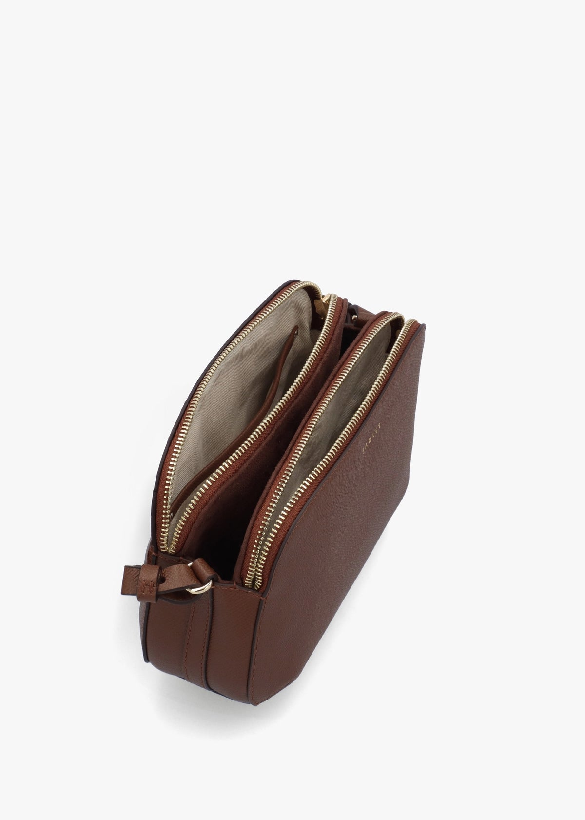 Dukes Place Medium Top Zip Chocolate Leather Cross-Body Bag