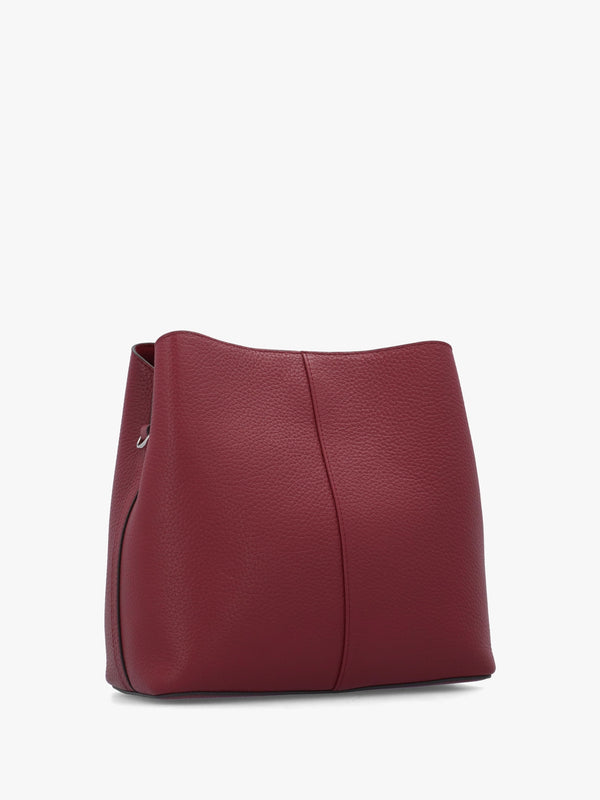 Dukes Place Medium Compartment Carmine Grained Leather Cross-Body Bag