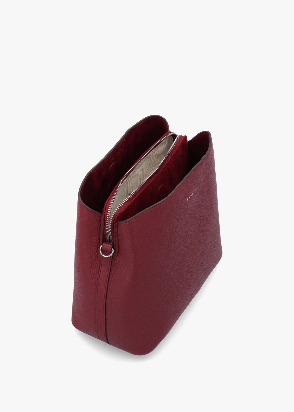 Dukes Place Medium Compartment Carmine Grained Leather Cross-Body Bag