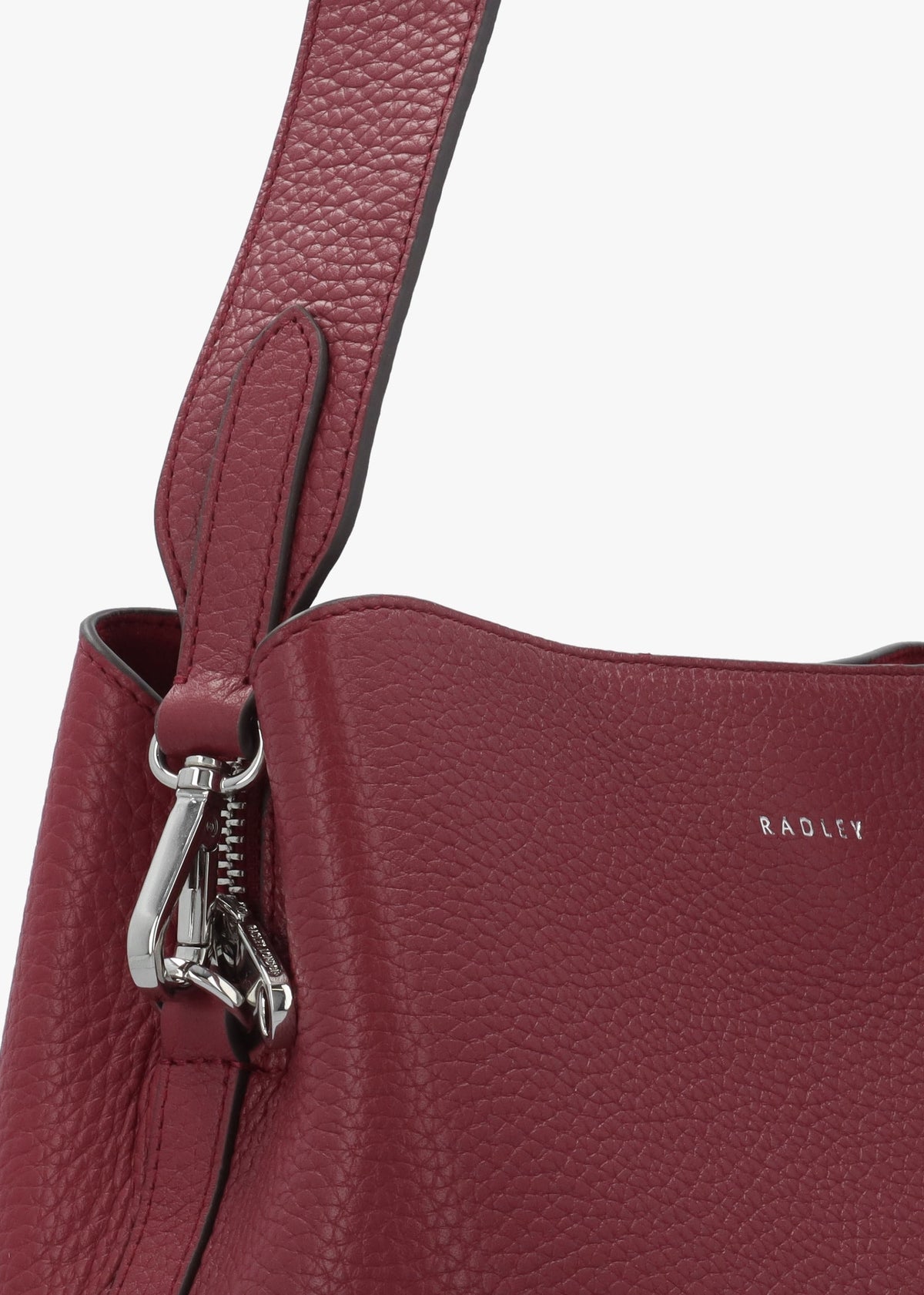 Dukes Place Medium Compartment Carmine Grained Leather Cross-Body Bag