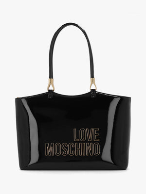 Enameled Logo Nero Tote Bag