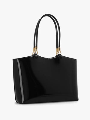 Enameled Logo Nero Tote Bag