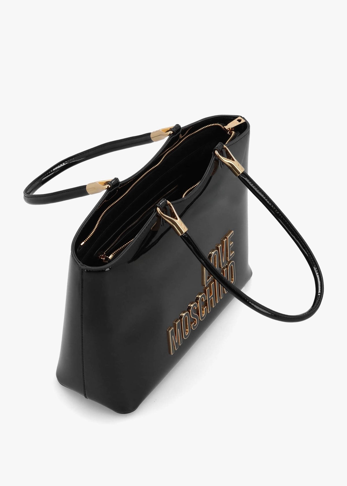 Enameled Logo Nero Tote Bag