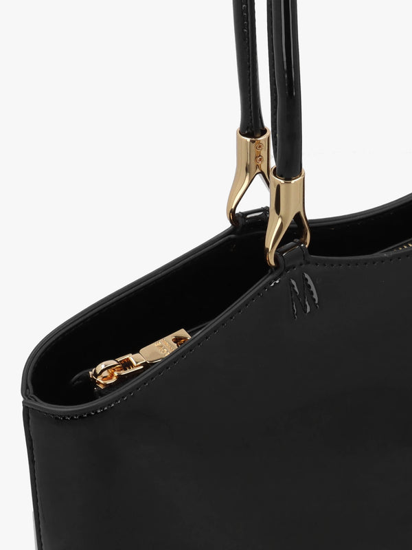 Enameled Logo Nero Tote Bag