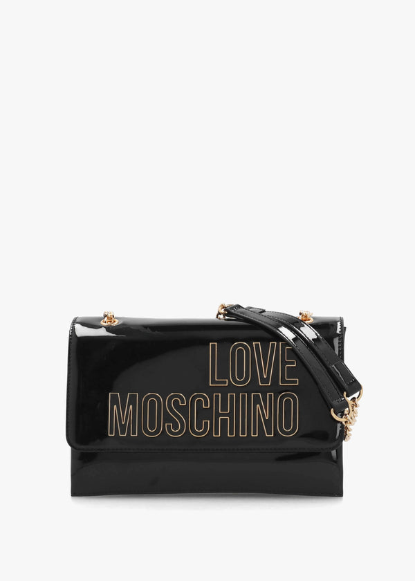 Enameled Logo Nero Shoulder Bag