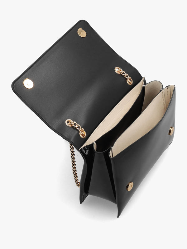 Enameled Logo Nero Shoulder Bag