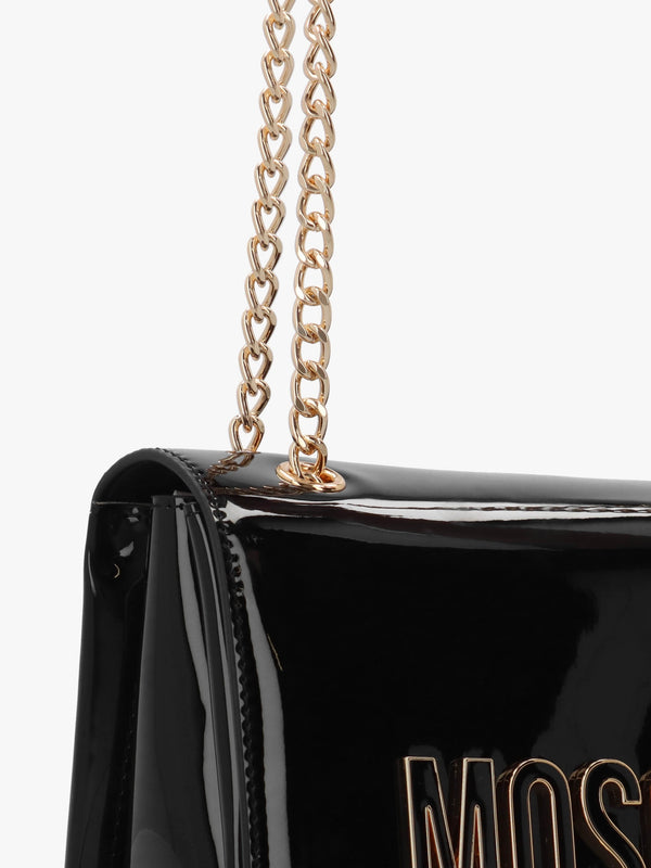 Enameled Logo Nero Shoulder Bag