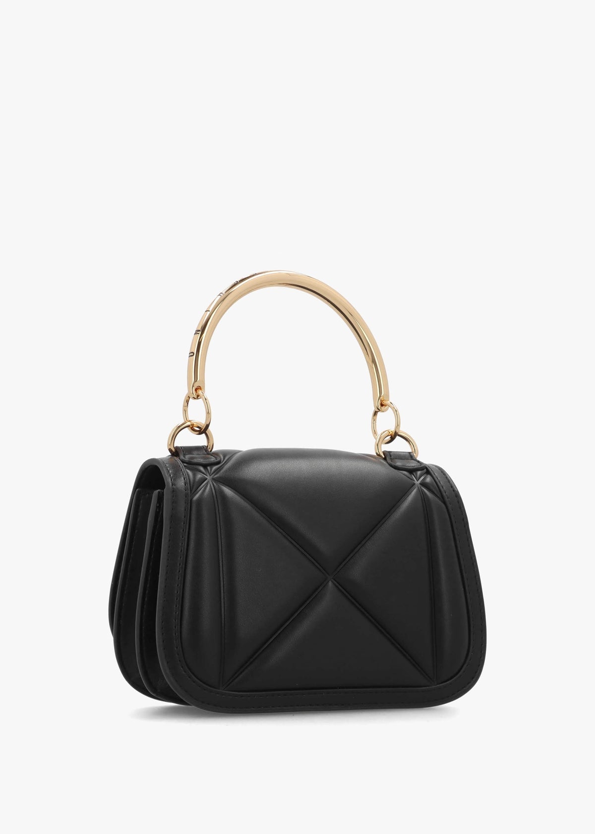 Quilted Nero Embossed Top Handle Shoulder Bag