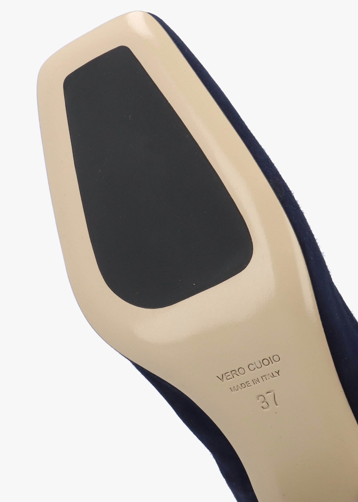 Nessie Navy Suede Block Heel Court Shoes