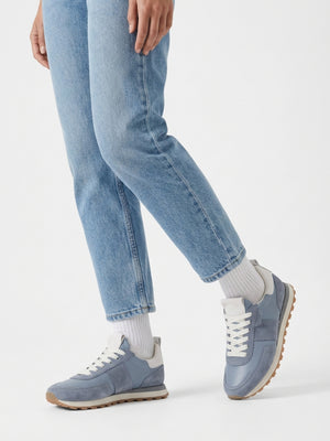 Aimie Blue Leather Runner Trainers