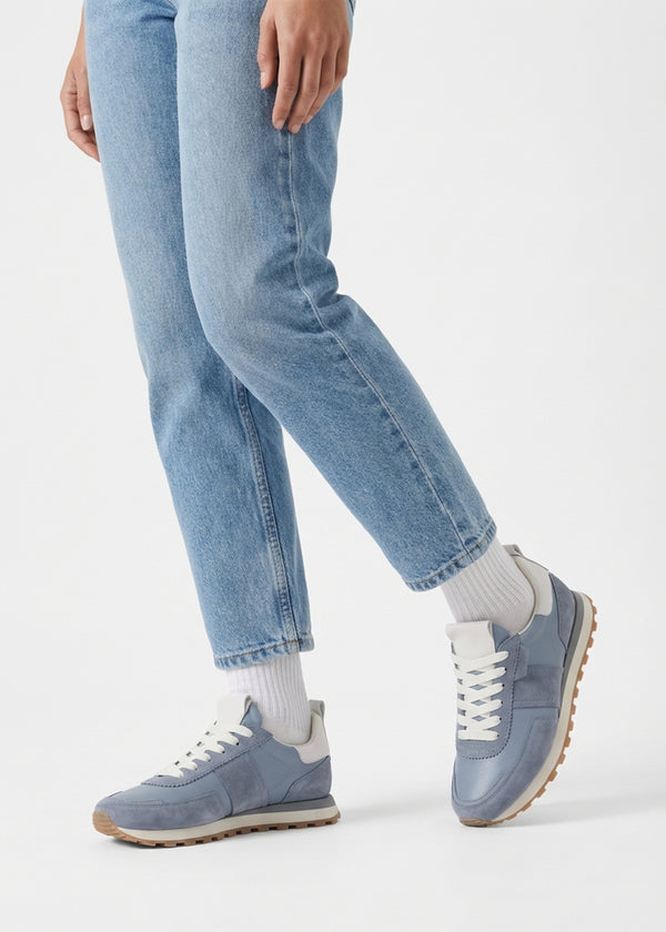 Aimie Blue Leather Runner Trainers