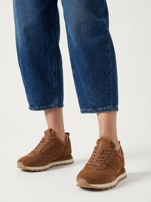 Aimie Tan Suede Runner Trainers