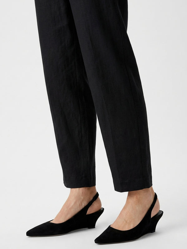 Nerys Black Suede Low Wedge Sling Backs