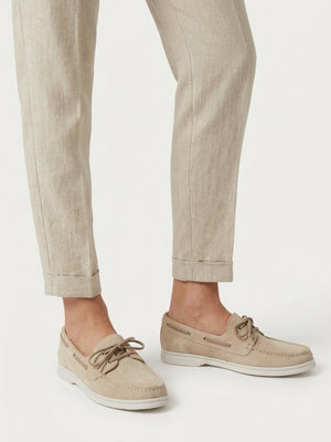 Pier Beige Suede Deck Shoes