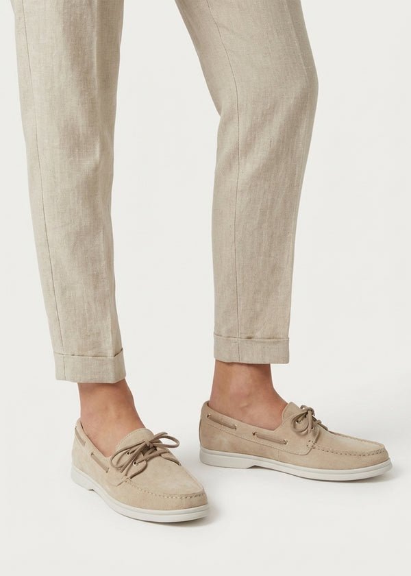 Pier Beige Suede Deck Shoes