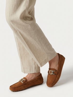Privey Tan Suede Moccasin Loafers