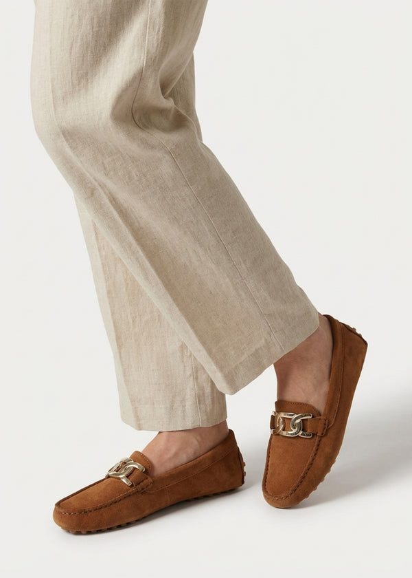 Privey Tan Suede Moccasin Loafers