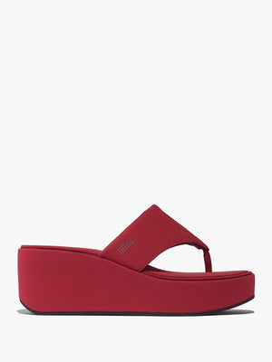 Platform Burnt Berry Toe Post Wedge Sandals